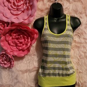 Neon yellow/white top